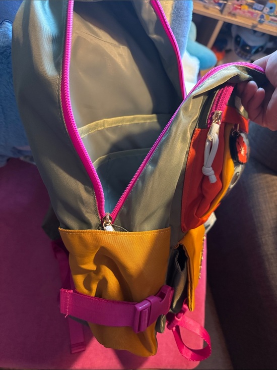 Disney Stitch Character Backpack in Olive, Orange & Pink  NWT main image 6
